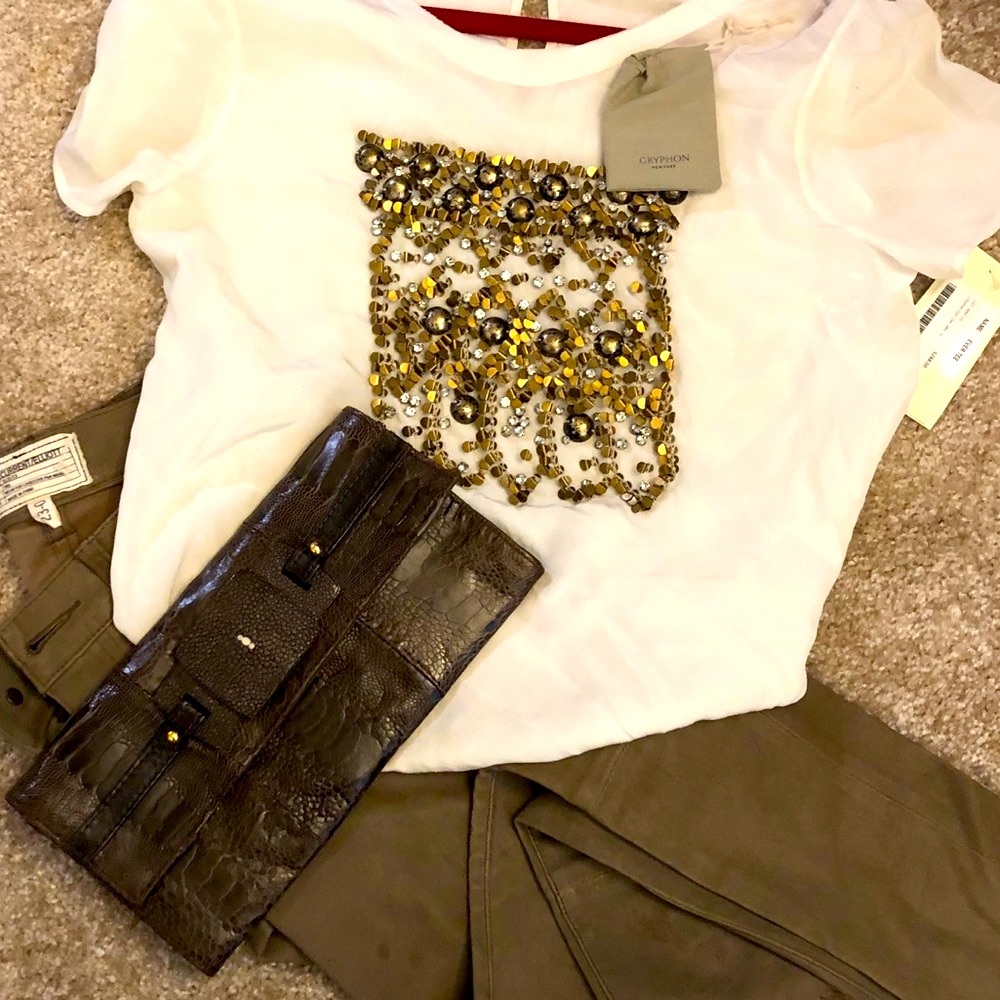 Gryphon Ever Tee, Wht XS *statement piece!! NWT - Picture 3 of 7